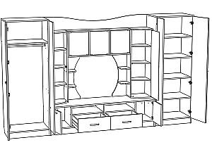 Living ML Mobila ML-8 Antracit/Stejar Craft Alb