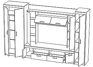 Living ML Mobila ML-2 Stejar Craft Alb/Antracit
