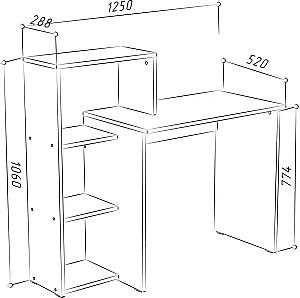 Masa de birou ML Mobila ML-4 stejar craft alb