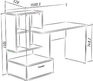 Masa de birou ML Mobila ML-10 stejar auriu
