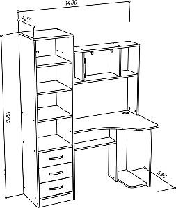 Masa pentru calculator ML Mobila ML-5 stejar auriu/alb