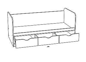 Pat copii ML Mobila Junior 1 80x180 Atelie Deschis/Alb