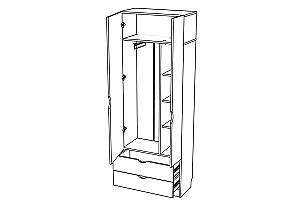 Dulap pentru copii ML Mobila Junior 5 Atelie Deschis/Alb