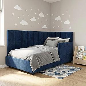 Pat copii Aurus Luna S (barieră de protecție) 90x200 (dreapta) Albastru