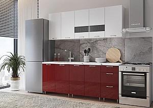 Set mobila bucatarie ML Mobila AGT 2m Alb/Burgundi