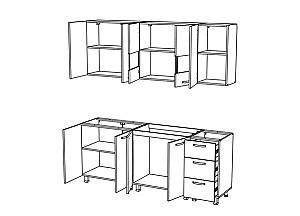 Set mobila bucatarie ML Mobila AGT 2m Alb/Burgundi