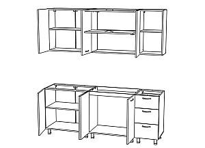 Set mobila bucatarie ML Mobila JAZZ 2 m alb/atelie inchis/atelie deschis