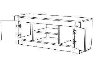 Tumba pentru televizor ML Mobila Gamma Nr.20 1300 Stejar Kraft Alb/Gri