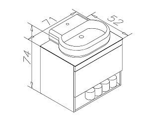 Dulap sub lavoar Orka Knidos 70 Legnano