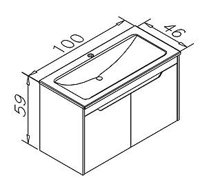 Dulap sub lavoar Orka Lago 100 Antracite