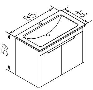 Dulap sub lavoar Orka Lago 85 Antracite