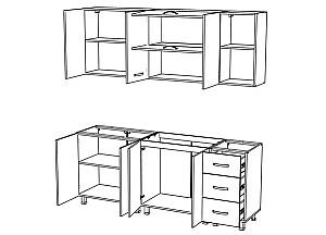 Set mobila bucatarie ML Mobila Eva 2 m Alb/Cappuccino lucios/Alb lucios
