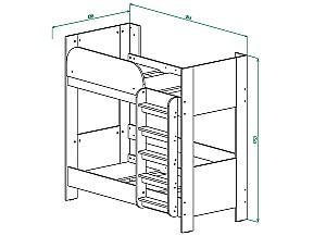 Pat copii ML Mobila Vega Nr.19 80x180 Stejar Kraft Alb/Gri