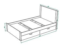 Pat copii ML Mobila Vega Nr.17 120x200 Stejar Kraft Alb/Gri