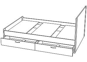 Pat copii ML Mobila Vega Nr.17 120x200 Stejar Kraft Alb/Gri