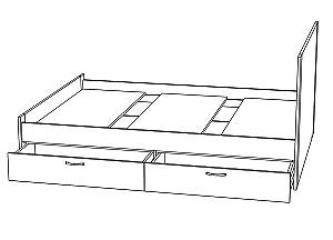 Pat copii ML Mobila Vega Nr.18 140x200 Stejar Kraft Alb/Gri