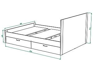Pat copii ML Mobila Vega Nr.18 140x200 Stejar Kraft Alb/Gri
