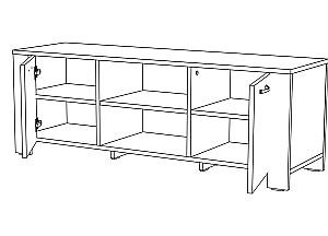 Tumba pentru televizor ML Mobila Vega Nr.13 2D Stejar Kraft Alb/Gri