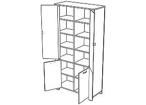 Dulap cu vitrina ML Mobila Vega Nr.14 Stejar Kraft Alb/Gri