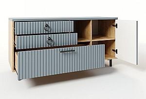 Tumba pentru televizor ML Mobila Velvet Nr.1 1300 Stejar Auriu/Laguna Soft