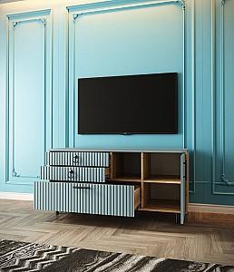 Tumba pentru televizor ML Mobila Velvet Nr.1 1300 Stejar Auriu/Laguna Soft