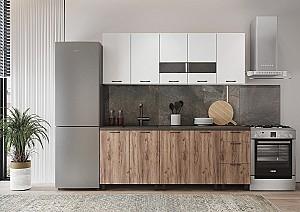 Set mobila bucatarie ML Mobila Omega 2 m Alb/Stejar Auriu