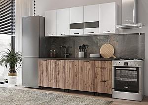 Set mobila bucatarie ML Mobila Omega 2 m Alb/Stejar Auriu