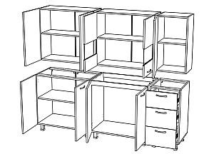 Set mobila bucatarie ML Mobila Omega 2 m Alb/Stejar Auriu