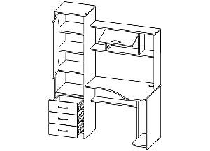 Masa de birou ML Mobila ML-5 Antracit/Stejar craft alb
