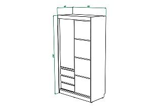 Dulap-cupe ML Mobila Nais 2D 1.2 m Stejar Craft Alb/Antracit