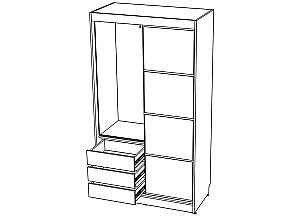 Dulap-cupe ML Mobila Nais 2D 1.2 m Stejar Craft Alb/Antracit