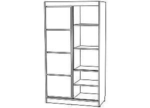 Dulap-cupe ML Mobila Nais 2D 1.2 m Stejar Craft Alb/Antracit