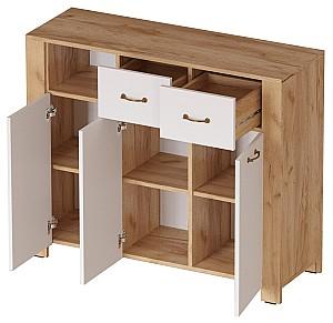 Comoda ML Mobila Vega Nr.3 3D2S Stejar Auriu/Alb