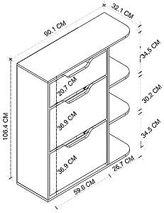 Dulap pentru incaltaminte Bofigo 18-35-81 Anthracite/White