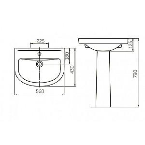 Lavoar baie ROSA STANDART 56 cm