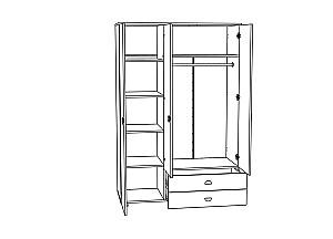 Dulap ML Mobila Rio Nr.3 1400 Stejar Sonoma/Alb