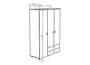 Dulap ML Mobila Rio Nr.3 1400 Stejar Sonoma/Alb