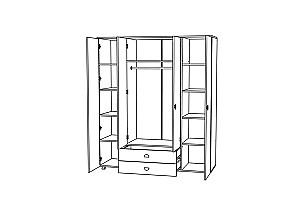 Dulap ML Mobila Rio Nr.6 1800 Stejar Sonoma/Alb