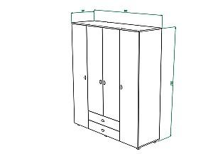 Dulap ML Mobila Rio Nr.6 1800 Stejar Sonoma/Alb