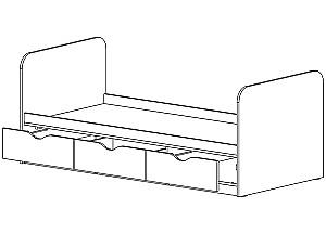 Pat copii ML Mobila Junior 2 90x200 Atelie Deschis/Alb