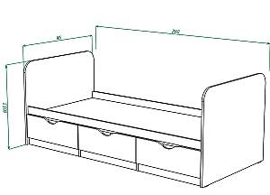 Pat copii ML Mobila Junior 2 90x200 Atelie Deschis/Alb
