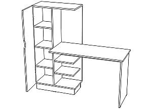 Masa de birou ML Mobila Junior 4 Stejar Auriu/Alb
