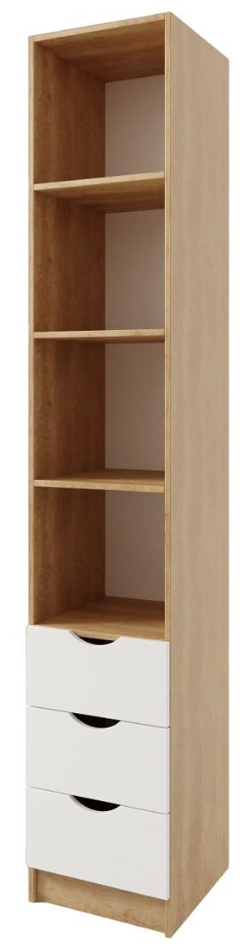 Etajera ML Mobila Junior 8 Stejar Auriu/Alb