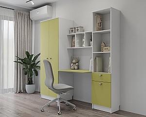 Mobila camera copii ML Mobila Junior 3 MDF Alb/Laim