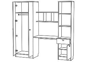 Mobila camera copii ML Mobila Junior 3 MDF Alb/Laim