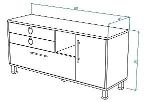 Tumba pentru televizor ML Mobila Velvet Nr.1 1300 Alb/Auriu