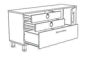 Tumba pentru televizor ML Mobila Velvet Nr.1 1300 Stejar Craft Alb/Laguna Soft