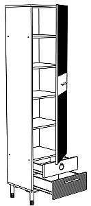 Dulap penal ML Mobila Velvet Nr.2 500 Stejar Auriu/Laguna Soft