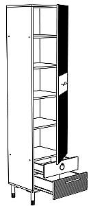 Dulap penal ML Mobila Velvet Nr.2 500 Alb/Auriu