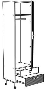 Dulap penal ML Mobila Velvet Nr.3 600 Alb/Auriu